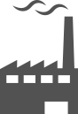 Factory with Smoke Stack Icon